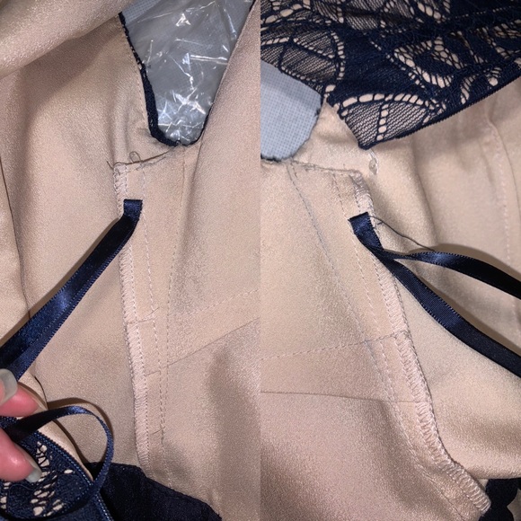 le chateau navy blue / gold lace dress - Picture 3 of 4